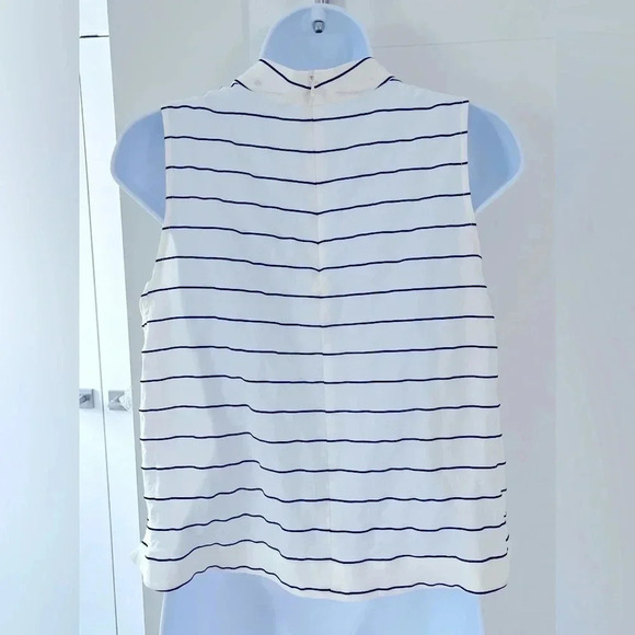 Monk & Lou/ Sleeveless top/ White with black lined stitching/  Size US S - Picture 6 of 14